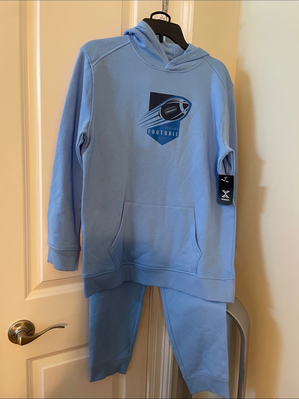 Xersion Light Blue Football Graphic Hoodie for Kids